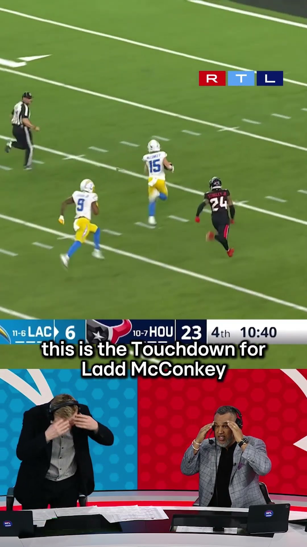 German commentator goes wild over Chargers Touchdown #RTLNFL