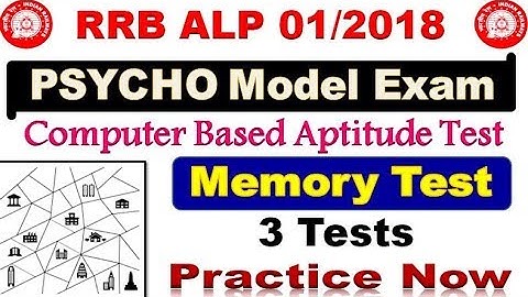 MEMORY TEST with 3 tests || RRB ALP PSYCHO TEST || for all CBAT  aspirants by SRINIVASMech