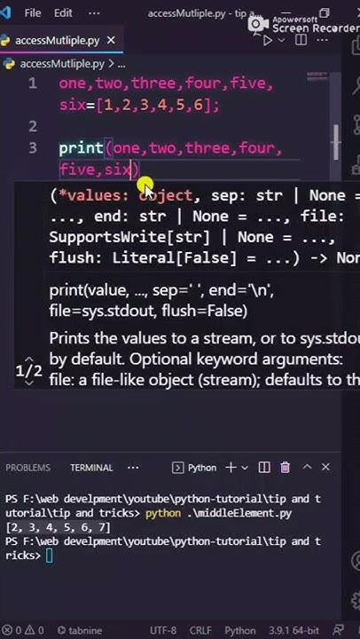 #5 Assign multiple variables in just one line | python tip and tricks # ...