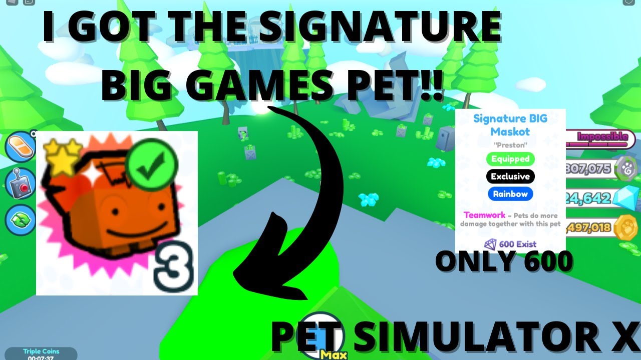 I GOT THE BIG GAMES SIGNATURE PET!! ONLY 600 EXIST!!, Pet Simulator X