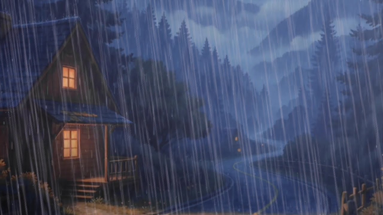 Cozy Cabin Rain Ambience 🌲 | Heavy Rain & Forest Sounds for Deep Sleep ...