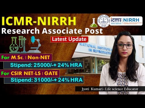 ICMR-NIRRH Research Associate Post || For  Non-NET, PG  ,NET students