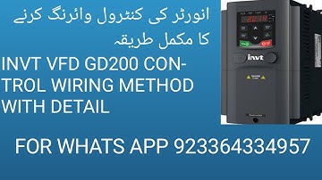 INVT VFD GD200A CONTROL WIRING AND #PARAMETERS#PROGRAMMING.