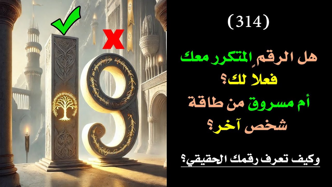 هل الرقم الذي يتكرر معك فعلاً لك؟ أم مسروق من طاقة شخص آخر؟ وكيف تعرف رقمك الحقيقي | درس 314🗝️ 👑