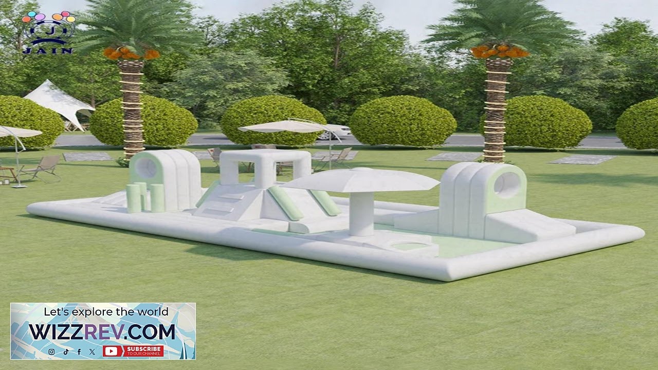 20×13FT Inflatable White Splash Pad Water Obstacle Course Outdoor Splash Pool Soft Review