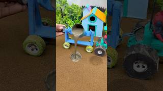 😱 Real Working Mini Tractor Making Cement Pillar | Amazing DIY Construction Machine 🚜#shorts