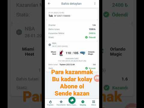 İDDAA DAN PARA KAZANMAK İSTİYOSAN ABONE OL SENDE KAZAN #iddaa#nba #iddaatahminler#betting#shorts