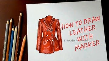 Fashion Illustration tutorial for beginners| How to draw leather with marker | leather coat #23