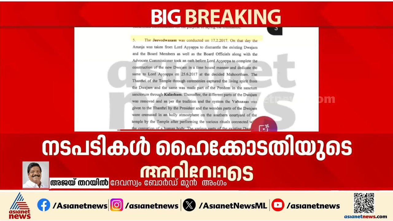 കൊള്ളക്കാരെ രക്ഷിക്കാൻ വേണ്ടിയുള്ള തന്ത്രത്തിന്റെ ഭാഗമാണ് വാജിവാഹന കേസും: അജയ് തറയിൽ