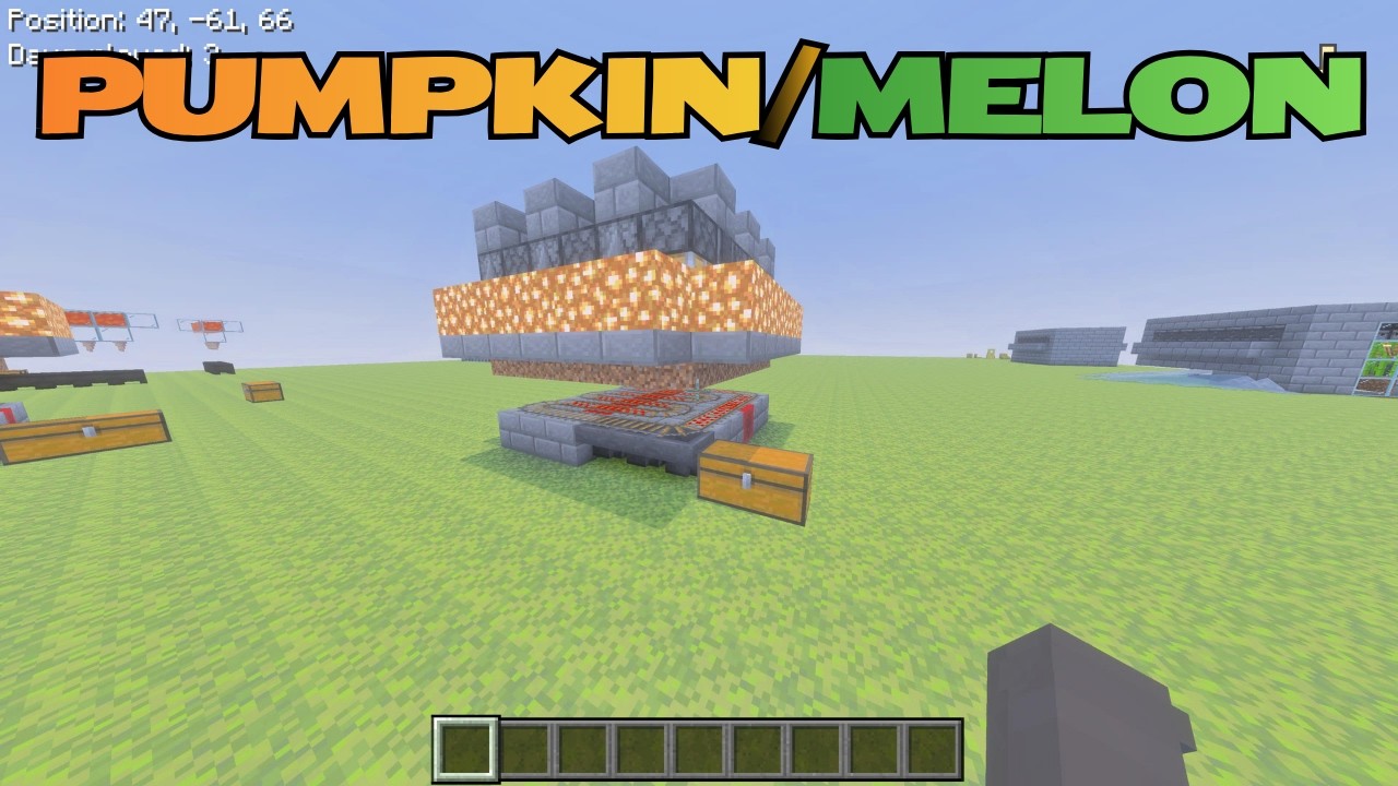 Melon Rind Build How To Build A EASY Automatic Pumkin/Melon Farm In Minecraft Bedrock 1. ...