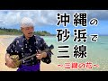 【沖縄旅行】沖縄の砂浜で三線〜三線の花〜