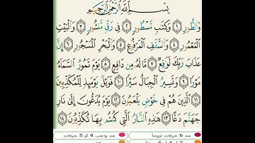 تفصيل أحكام سورة الطور من بداية السورة إلى إلى الآية 14 برواية حفص عن عاصم.