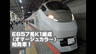 E657系K1編成（オマージュカラー）柏発車！