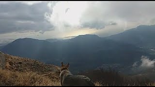 Time-lapse 4K. Pizzo San Michele Calvanico (Sa) .Trekk with wolfdog.