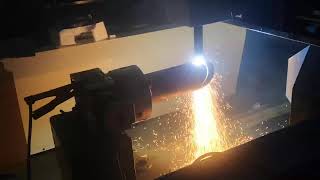 1500*3000mm plasma machine Rotary axis working video for Nara Tech company