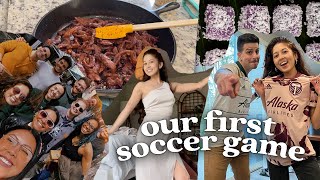 What a Vegan Couple Eats in a Day (Recipe Testing, Dress Try on, Soccer Game + More!)
