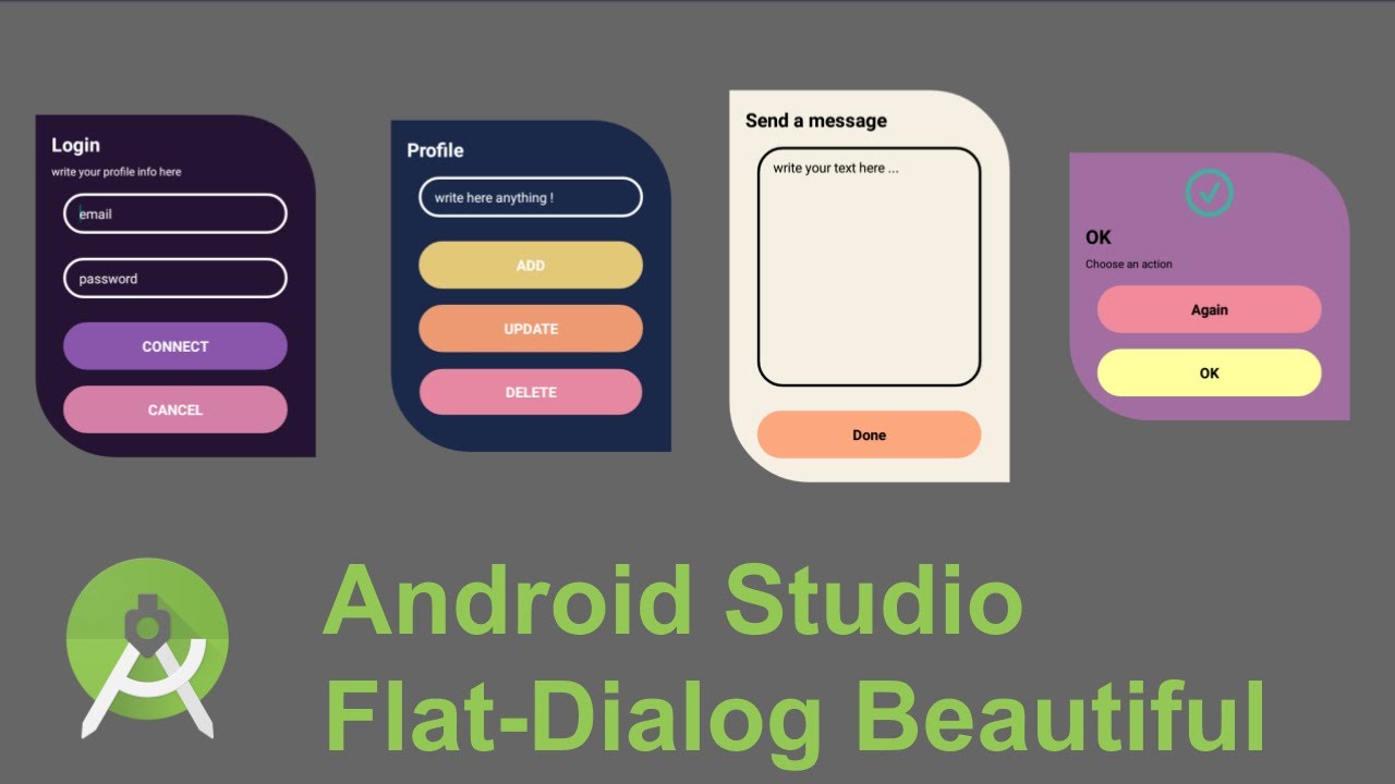 Android Studio Create Flat Dialog Beautiful - YouTube