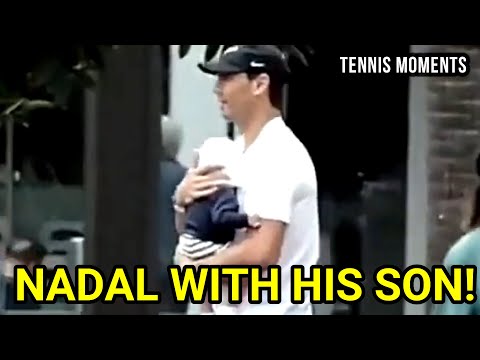 Rafael Nadal carrying his BABY while walking with his wife Maria in Sydney's harbour!