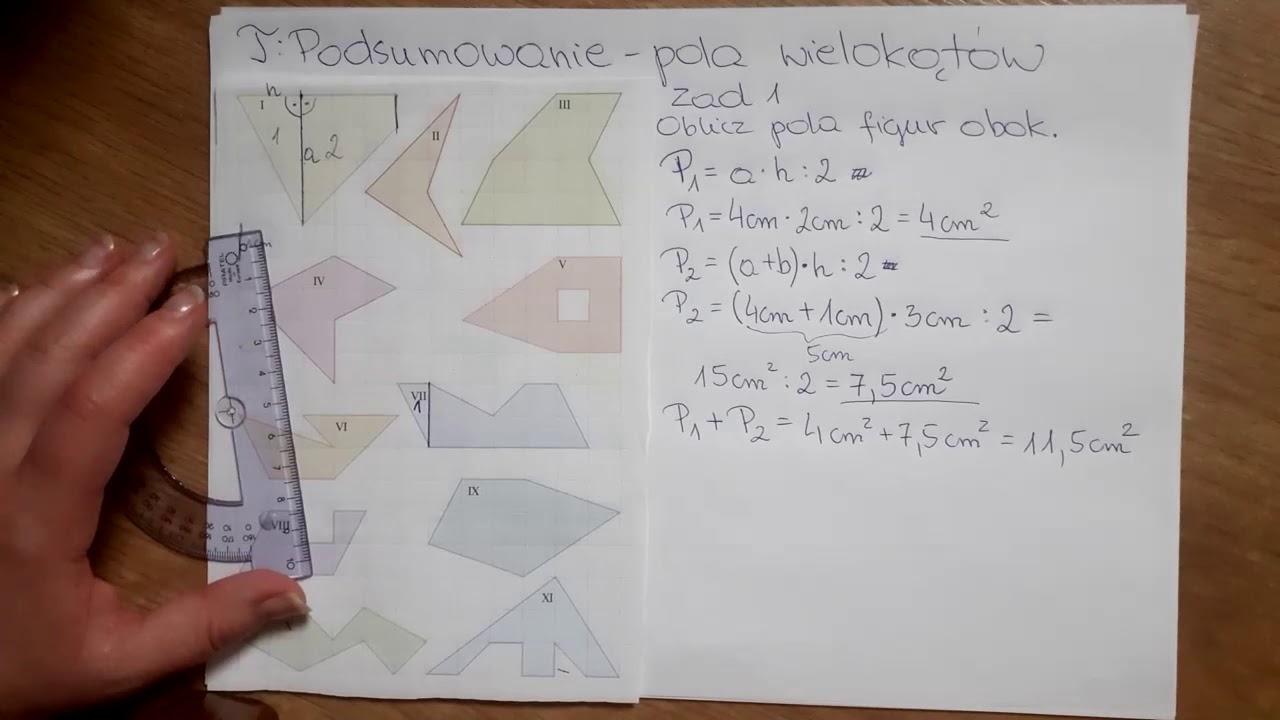 Pola Wielokątów Klasa 5 Sprawdzian - Podsumowanie pola wielokątów cz 2 kl 5 - YouTube