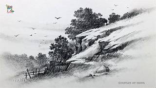 How To Draw And Shading Landscape Pencil Art