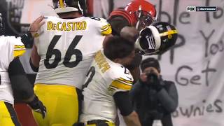Myles Garrett Hits Mason Rudolph in head with helmet