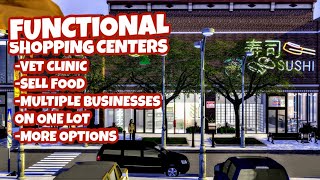 FUNCTIONAL SHOPPING CENTER - MULTIPLE BUSINESS ON ONE LOT | THE SIMS 4 @WickedPixxel