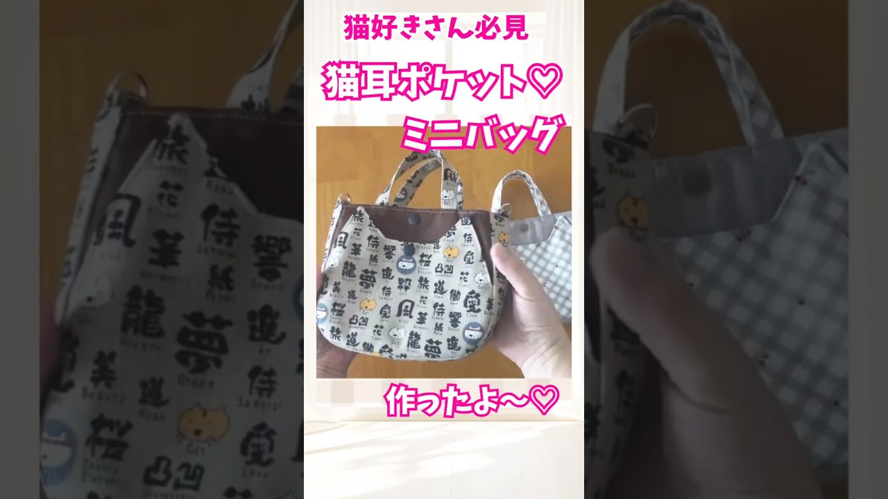 バッグインバッグやポシェットとしても使える♡猫耳ポケット付きミニ 