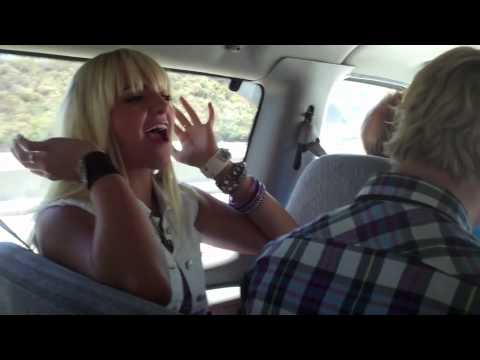 R5 TV - Summer Photo Shoot!  - Pop-rock band R5 going to a photo-shoot.  Three of the members are in the back seat of the car performing unplugged impromptu 'human dubstep'.