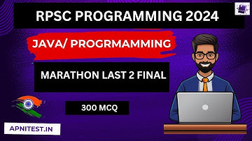 RPSC PROGRAMMER 2024| JAVA/PROGRAMMING | MARATHON |APNITEST