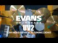 Evans uv2 tom head review demo and tom tuning tutorial