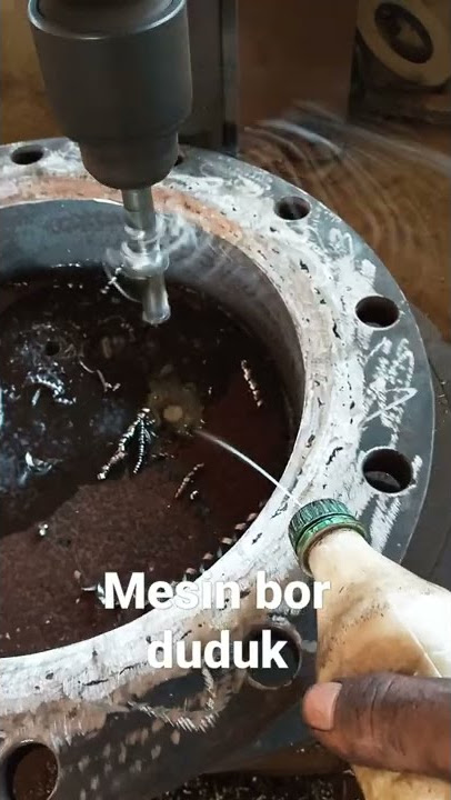 mesin bor ~ membuat lubang pada plat 15 mm.
