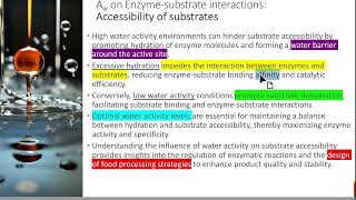 Water Activity and Enzymatic Reactions (2)