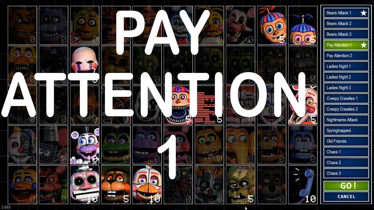 Presta atención - FNAF Ultimate Custom Night Pay Attention 1 - YouTube