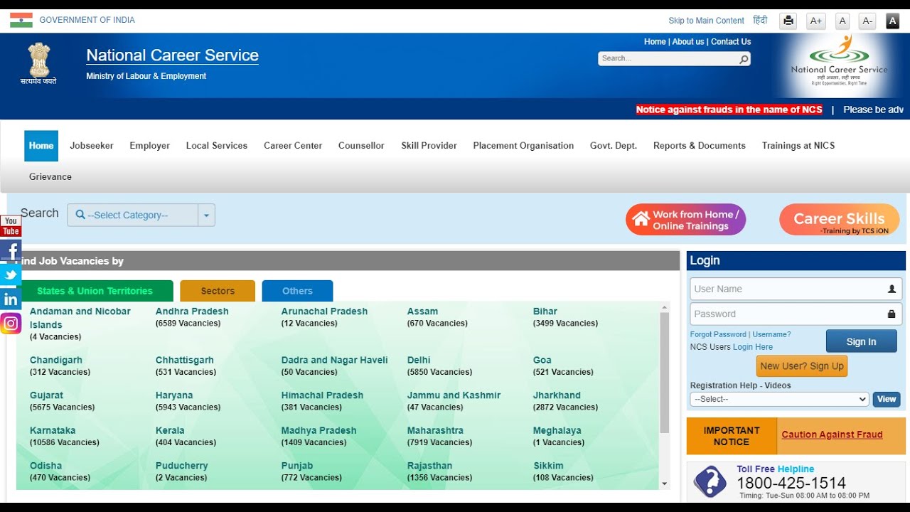 National Career Service Portal Pib
