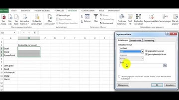 Dropdown menu maken in Excel