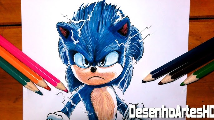 Como Desenhar e pintar o Sonic #sonic #sonicthehedgehog #sonicfilme, By  Vovô Paulo