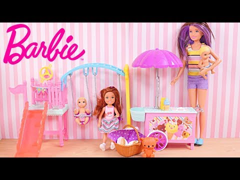 Aventuras de Muñecas Barbie - Skipper La Niñera - Chelsea en el Parque