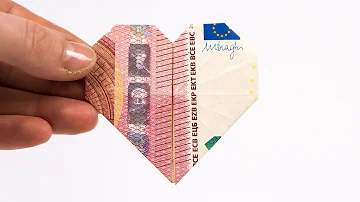 Wie faltet man ein 10 € Schein in ein Herz?