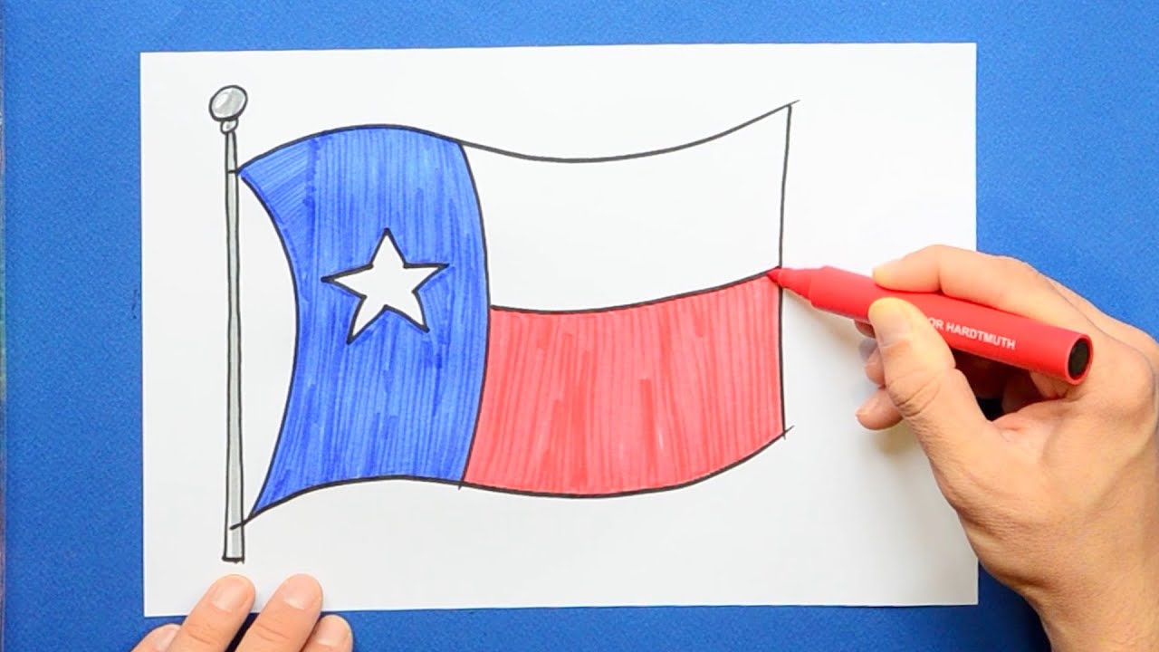 How to draw the Flag of Texas State, USA