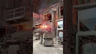 Electric arc furnace in operation