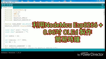利用NodeMcu ESP 8266 v3 ， 0.96 吋 OLED ，WIFI   ，Arduino    ，NTP網路時間 製作簡單時鐘
