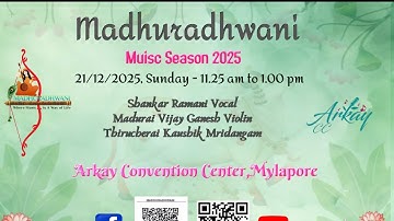 Madhuradhwani Shankar Ramani Vocal