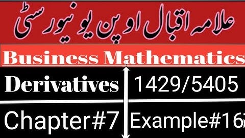 Chain rule of derivative | 1429 chapter 7 | Example