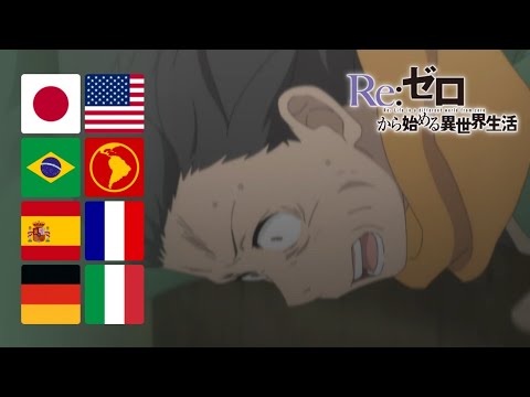 Subaru falls down the stairs in Different Languages | Re:Zero Season 4 