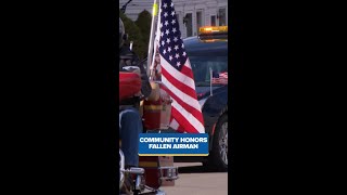 Community pays tribute as remains of a fallen Ohio airman return home