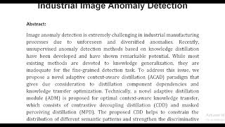 Adaptive Context Aware Distillation for Industrial Image Anomaly Detection