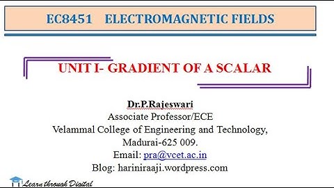 EC8451 - Gradient of Scalar
