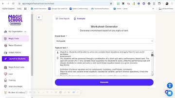 WORKSHEET GENERATOR TOOL in MagicSchool.AI