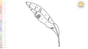 Banana leaf drawing easy | Outline sketches | How to draw A Banana leaf step by step | #artjanag
