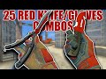 25 red knifegloves combos  csgo showcase